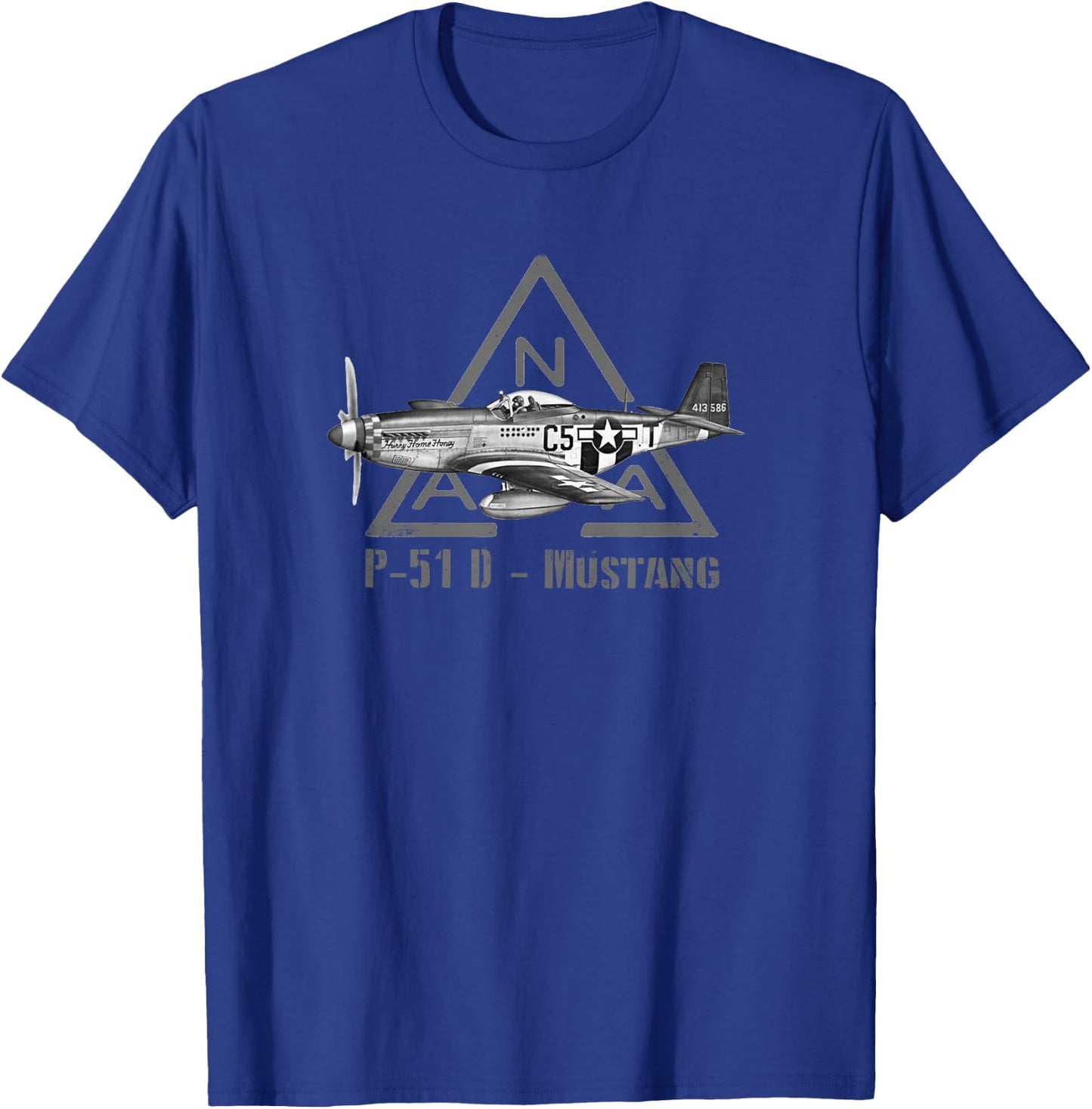 North American P-51 Mustang military fighter plane ww2 T-Shirt - T-Shirt | Royal