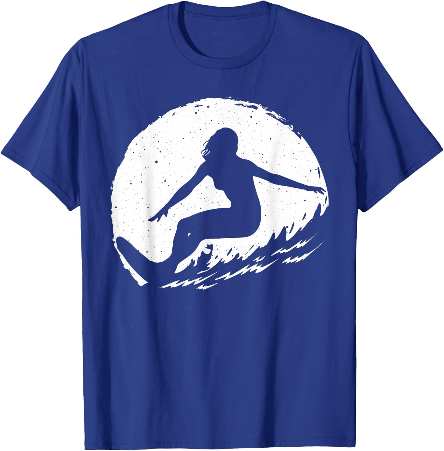Surf Art Girls Beach Surfer Hawaiian Wave Surfing T-Shirt - T-Shirt | Royal
