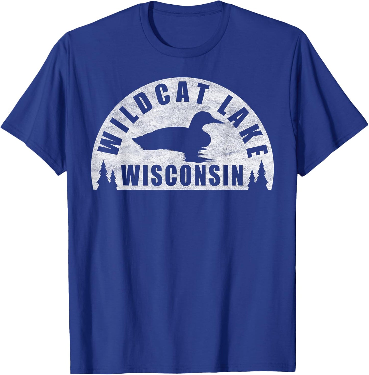 Wildcat Lake Northern Wisconsin Loon Women Girls Kids T-Shirt - T-Shirt | Royal