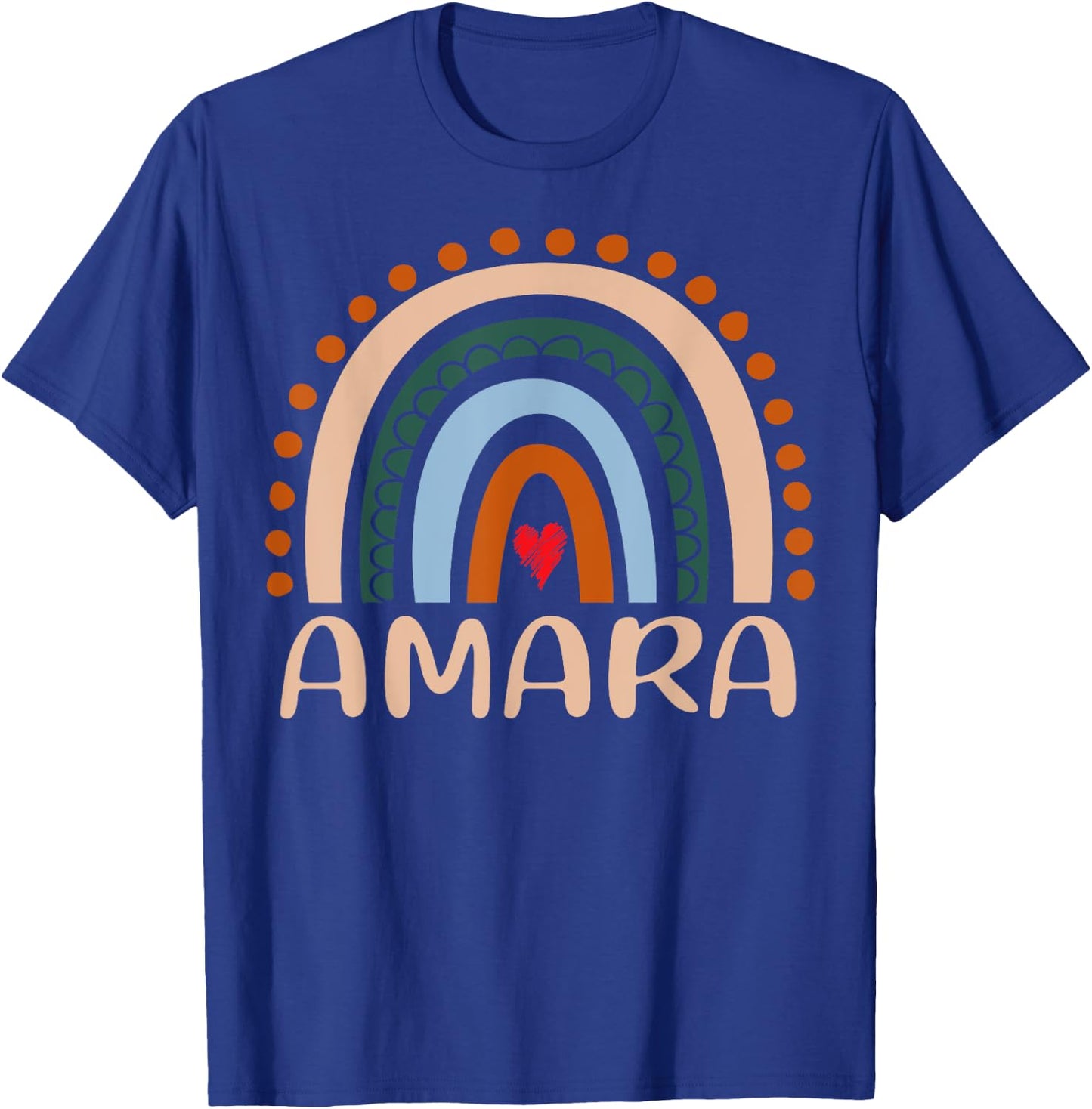 Amara Name Personalized Funny Women Rainbow Amara T-Shirt - T-Shirt | Royal