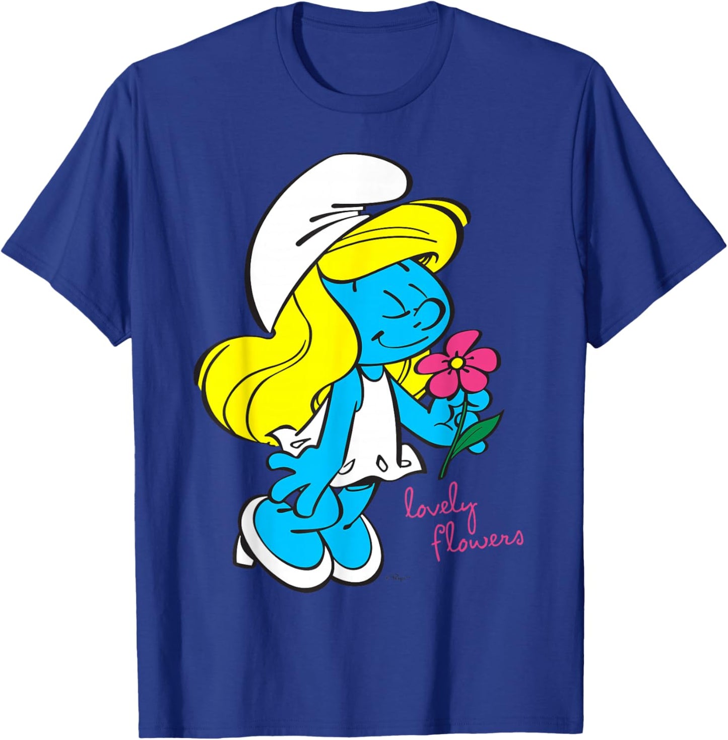 The Smurfs Smurfette Character Flowers Blooming Smurfy Fan T-Shirt - T-Shirt | Royal