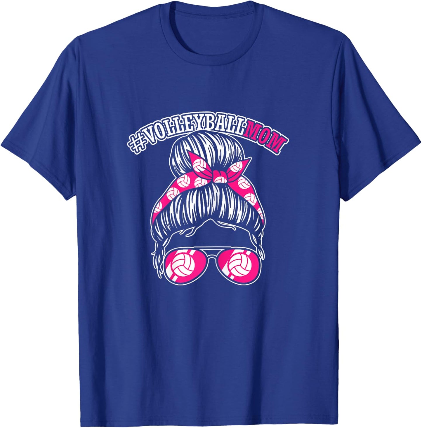 Volleyball Mom | Son Daughter Volleyball Player T-Shirt - T-Shirt | Royal