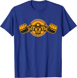 Minotaur Lifts Weights, Fitness Workout at Gym - Minotaur T-Shirt - T-Shirt | Royal