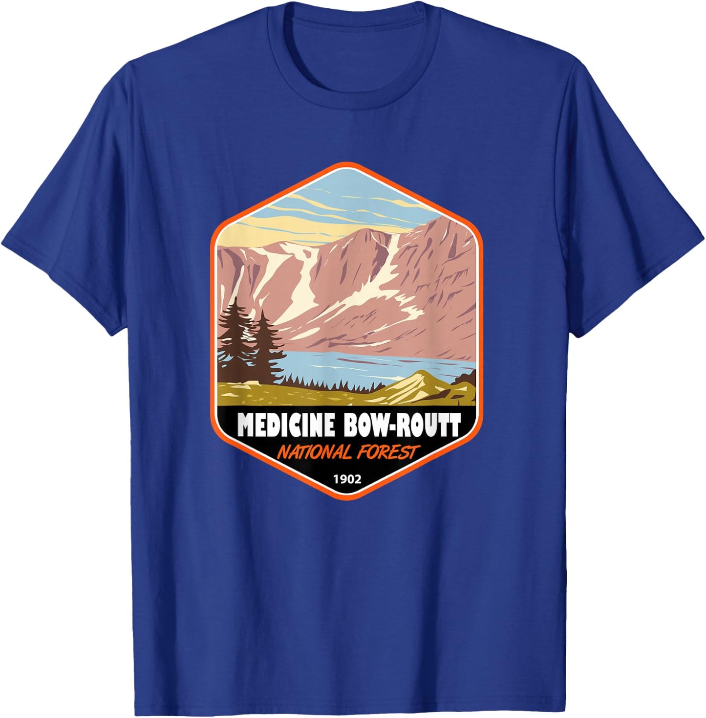 Medicine Bow Routt National Forest Badge T-Shirt - T-Shirt | Royal