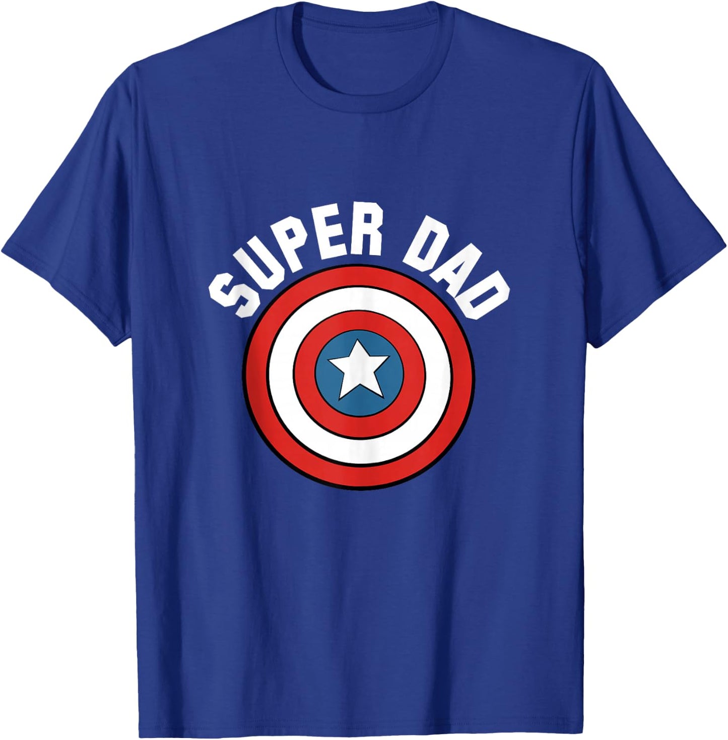 Marvel Father's Day Super Dad Captain America Shield T-Shirt - T-Shirt | Royal