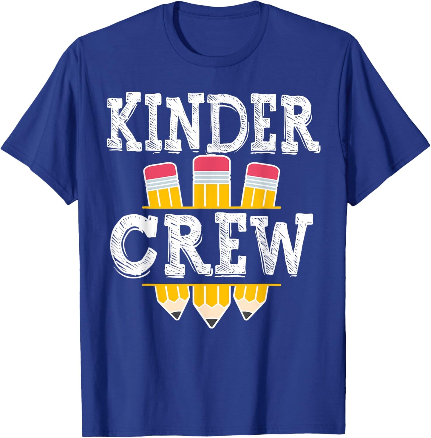 Kinder Crew Fun Kindergarten Squad Teacher 1st Day of School T-Shirt - T-Shirt | Royal