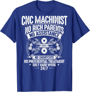 CNC Operator Hard Work CNC Machinist T-Shirt - T-Shirt | Royal
