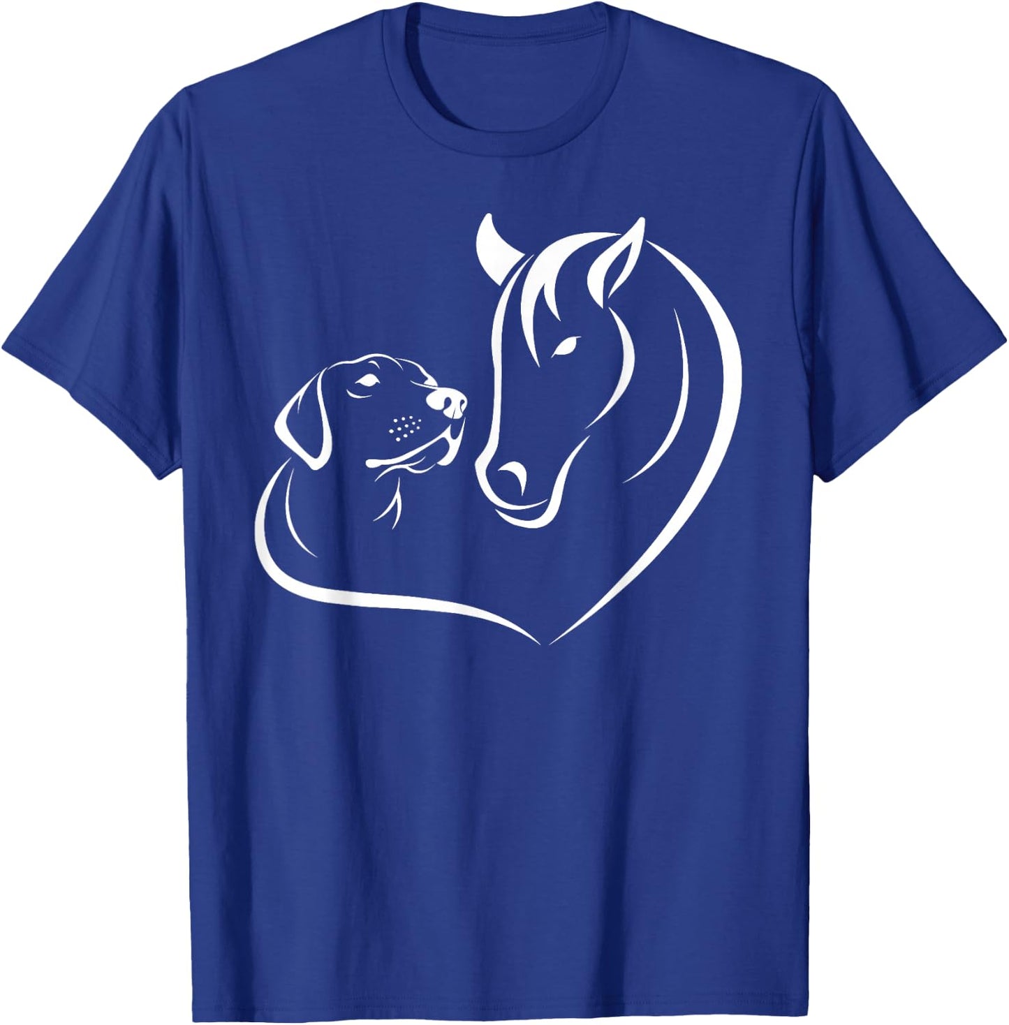 Horse and Dog Women and Men Motif Horse Dog Lover T-Shirt - T-Shirt | Royal
