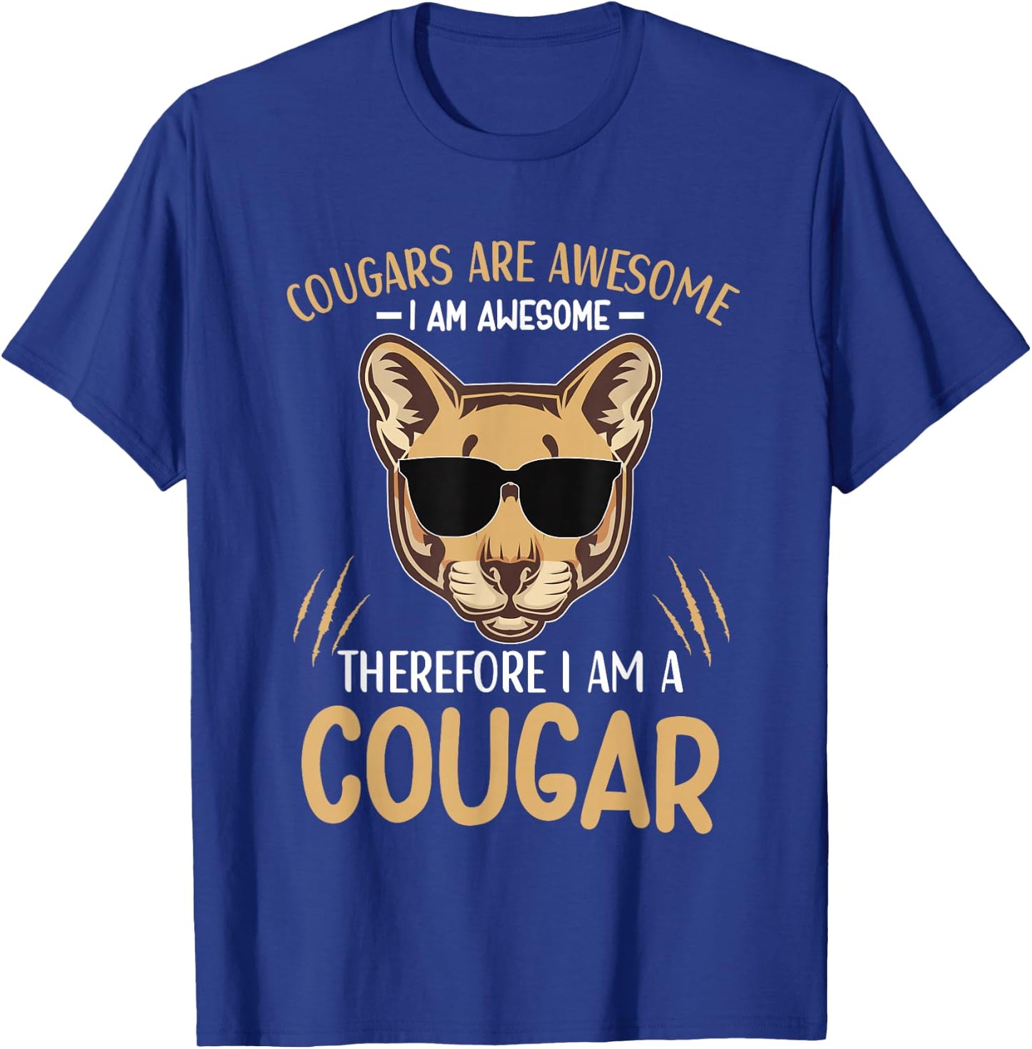 Cougars are Awesome Cougar Lover Animal T-Shirt - T-Shirt | Royal