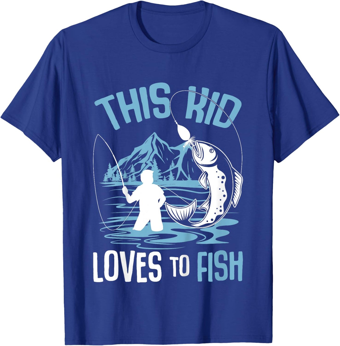 This Kid Loves To Fish Fishing Boys T-Shirt - T-Shirt | Royal