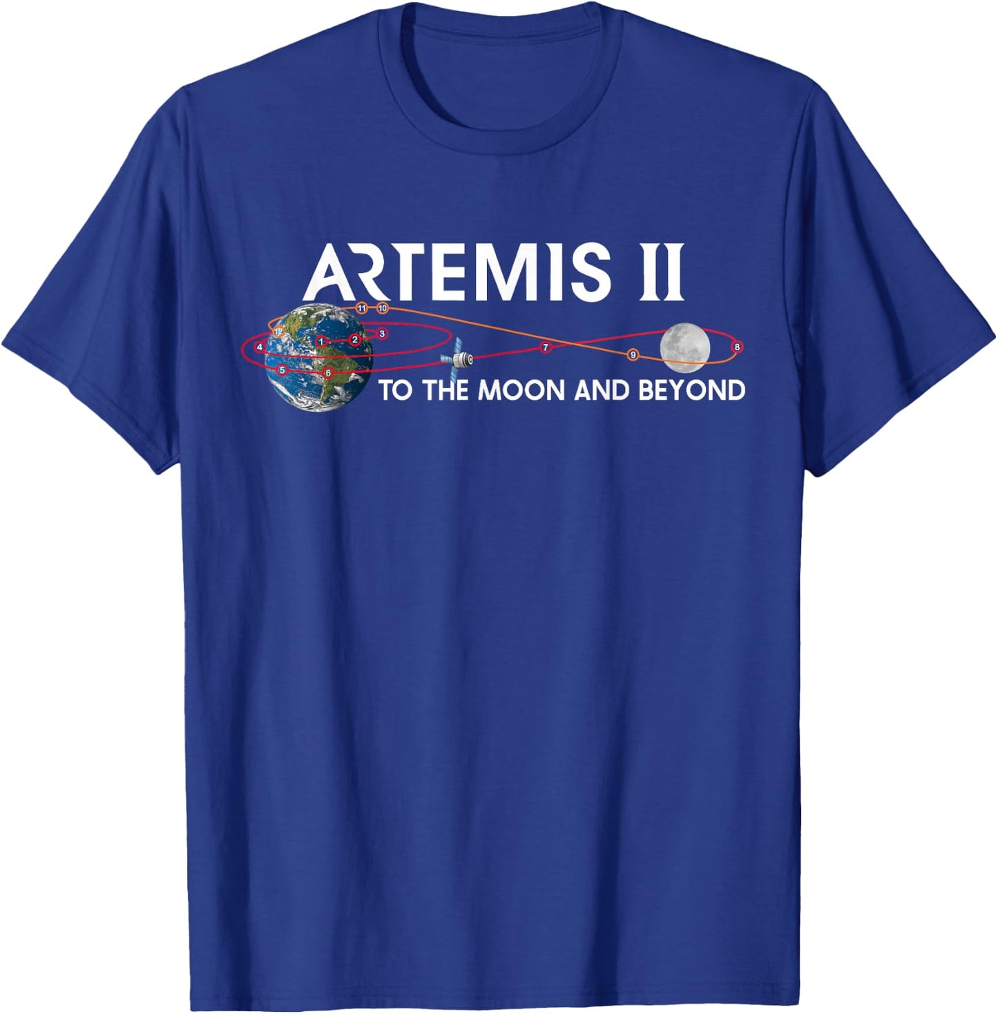 Artemis 2 Route Map SLS Rocket To The Moon And Beyond T-Shirt - T-Shirt | Royal
