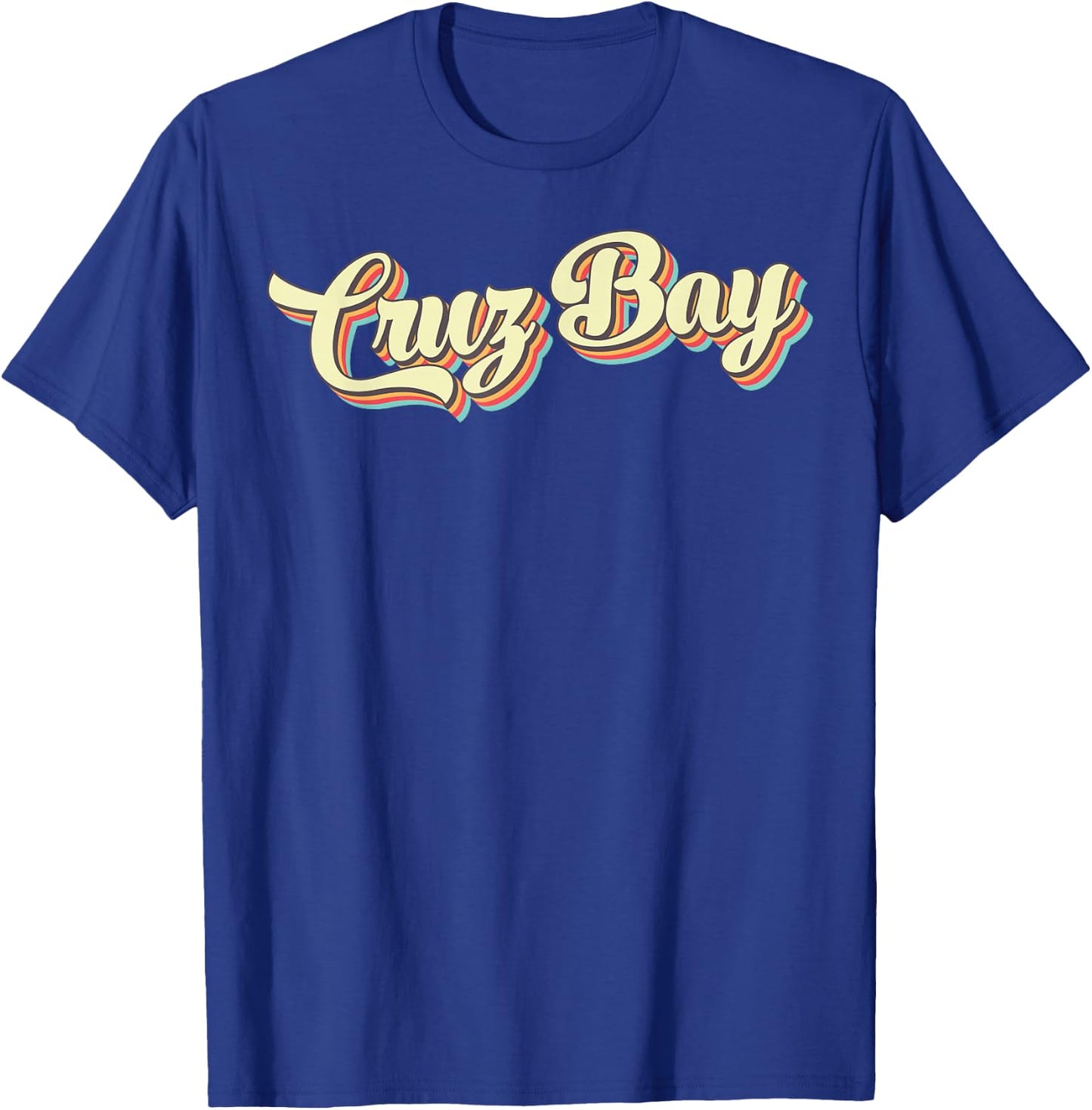 Cruz Bay Retro Art Baseball Font Vintage T-Shirt - T-Shirt | Royal