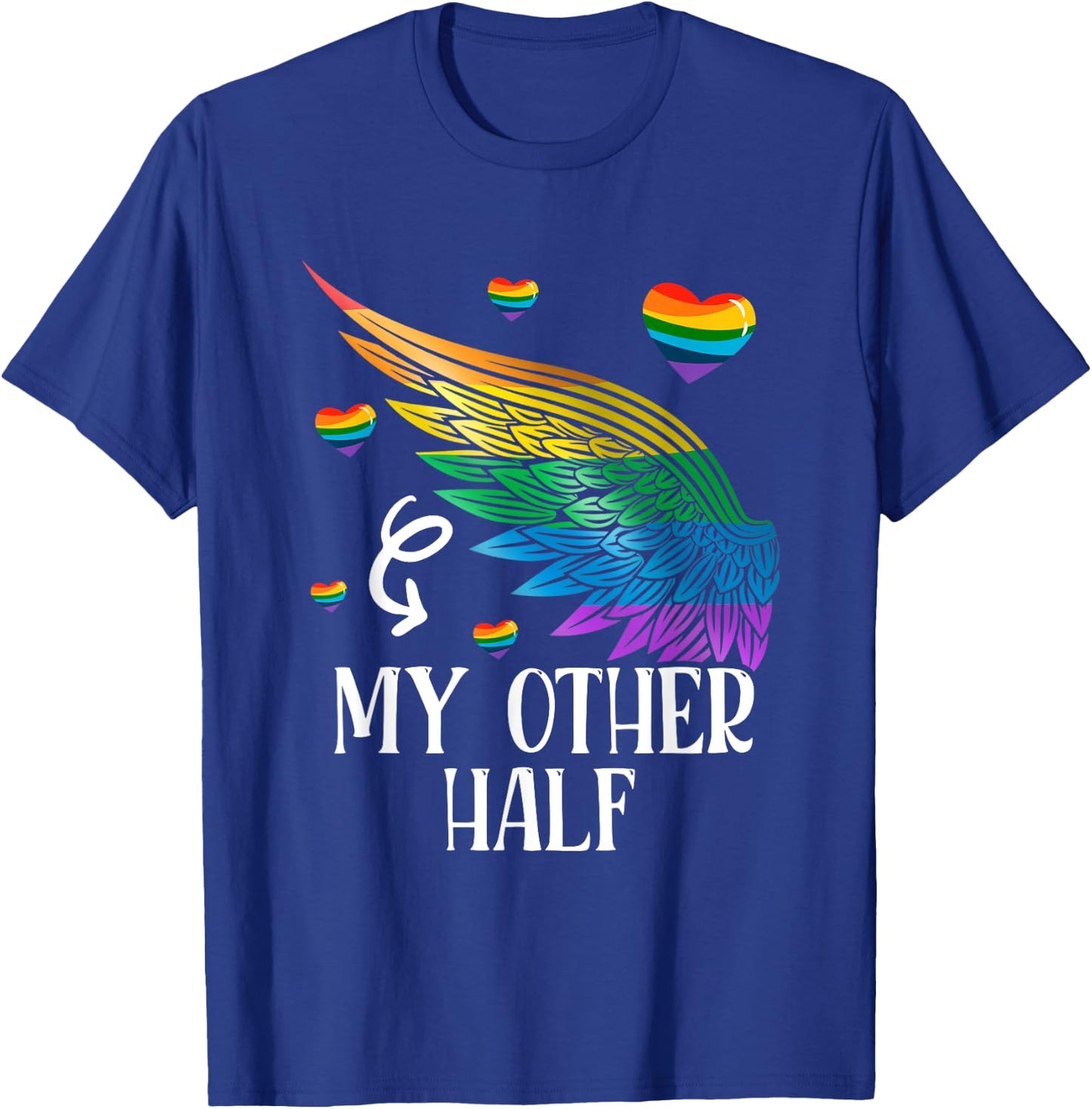 My Other Half LGBT Matching Couple Rainbow Wings Gay Lesbian T-Shirt - T-Shirt | Royal