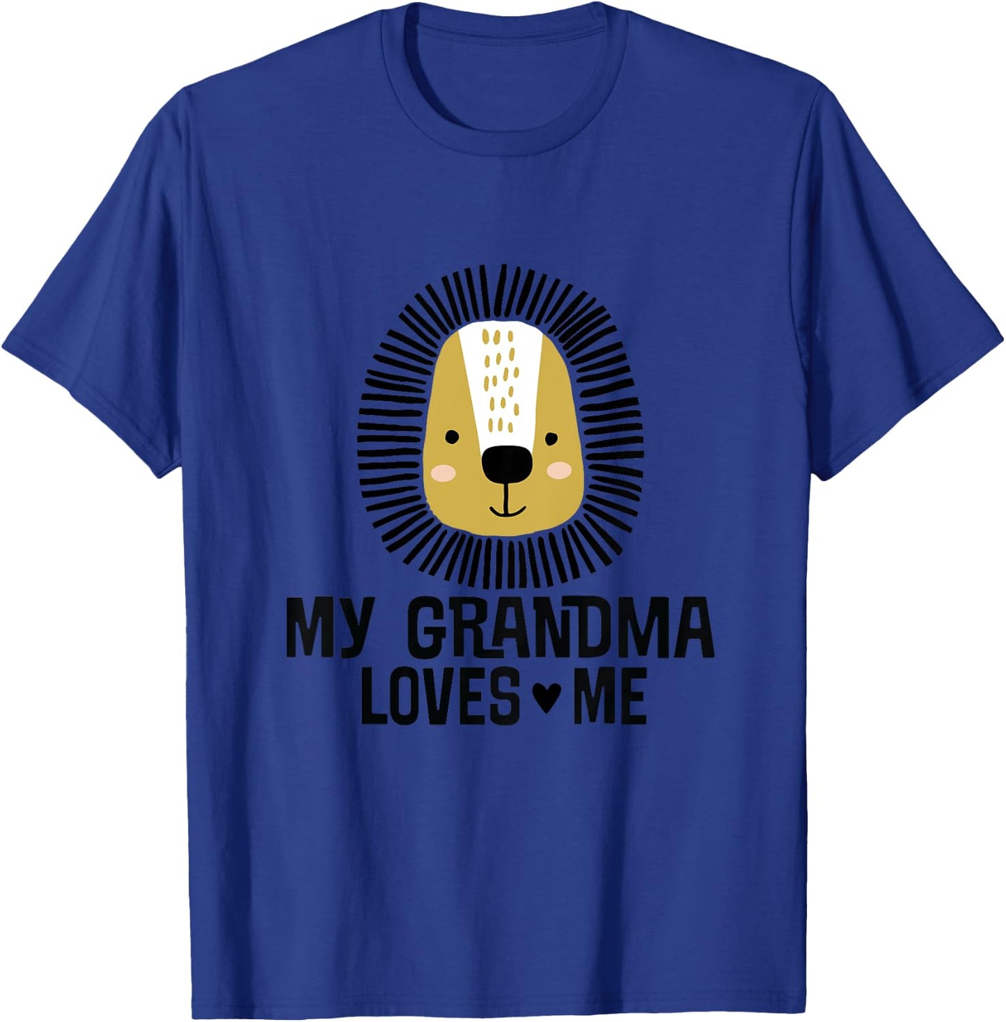My Grandma Loves Me Grandchild Lion T-Shirt - T-Shirt | Royal