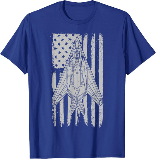 F117 Stealth Nighthawk Airplane American Flag F117 Kids Men T-Shirt - T-Shirt | Royal