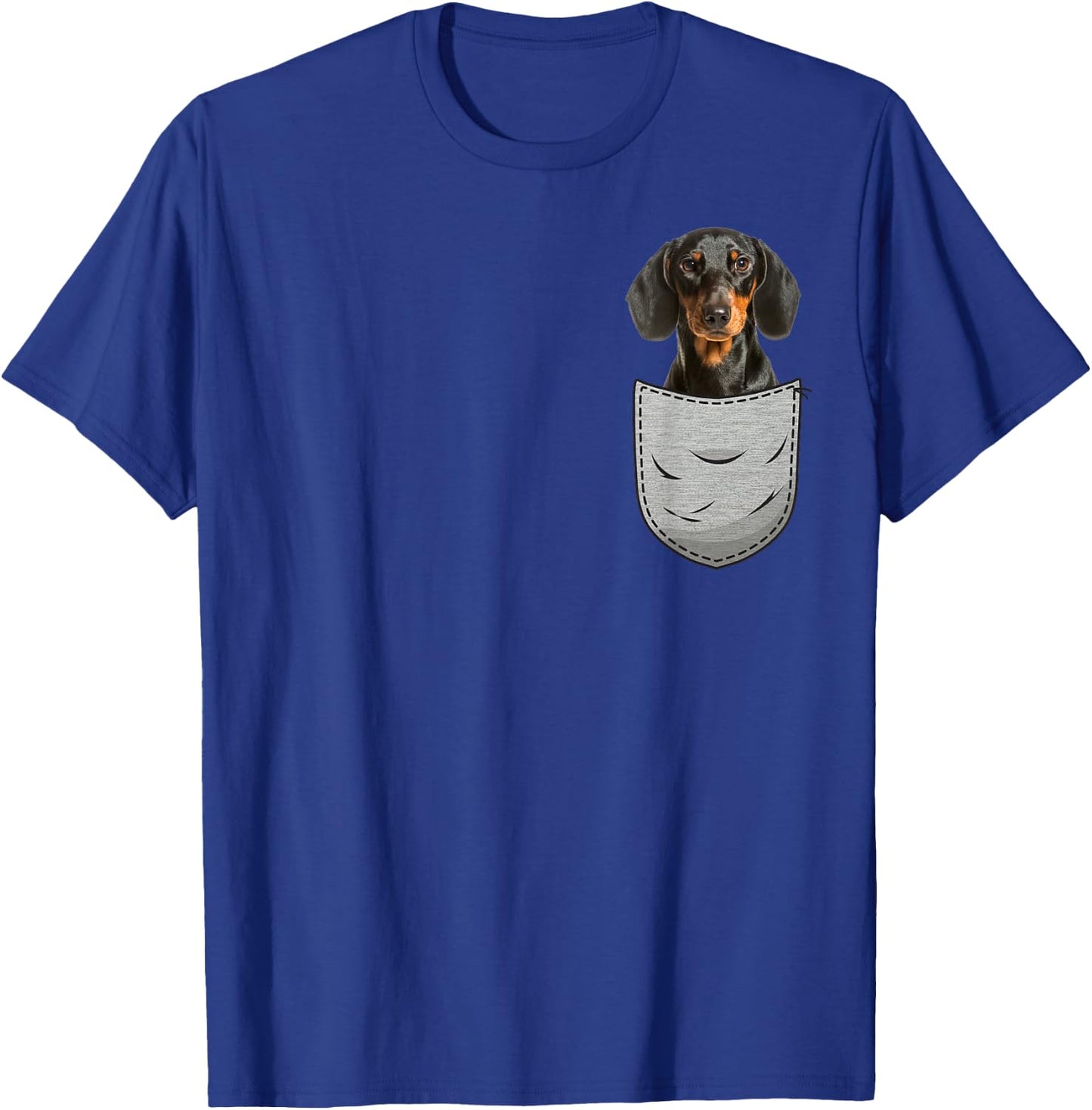 Dachshund Cap Dachshund Chest Bag Pocket Dog Owners T-Shirt - T-Shirt | Royal