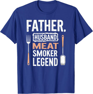 Daddy Father Husband Meat Smoker Legend T-Shirt - T-Shirt | Royal