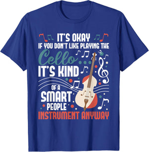 Cello Smart People Instrument Cellist Orchestra Musician T-Shirt - T-Shirt | Royal