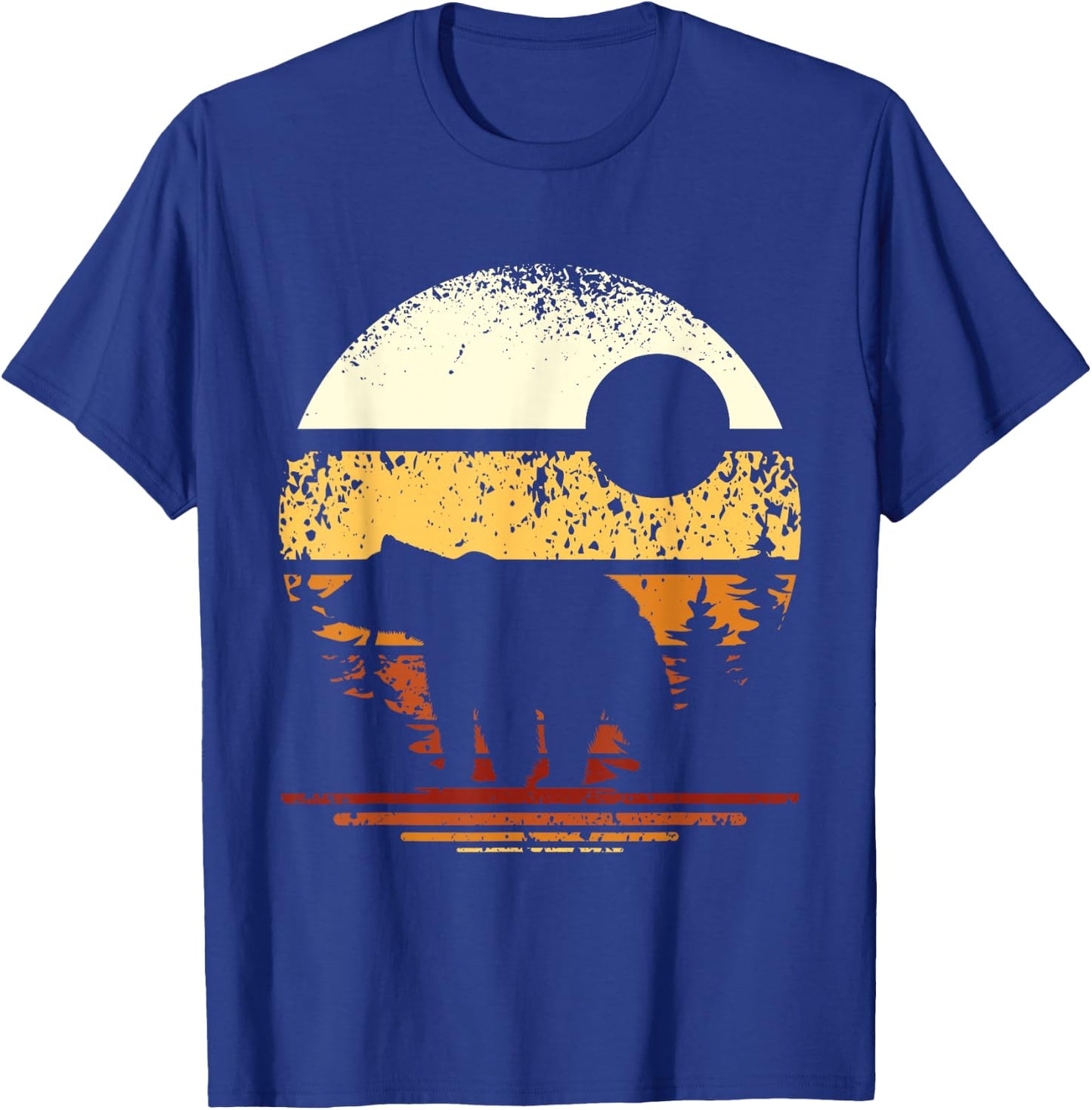 Retro Forest Bear T-Shirt - T-Shirt | Royal
