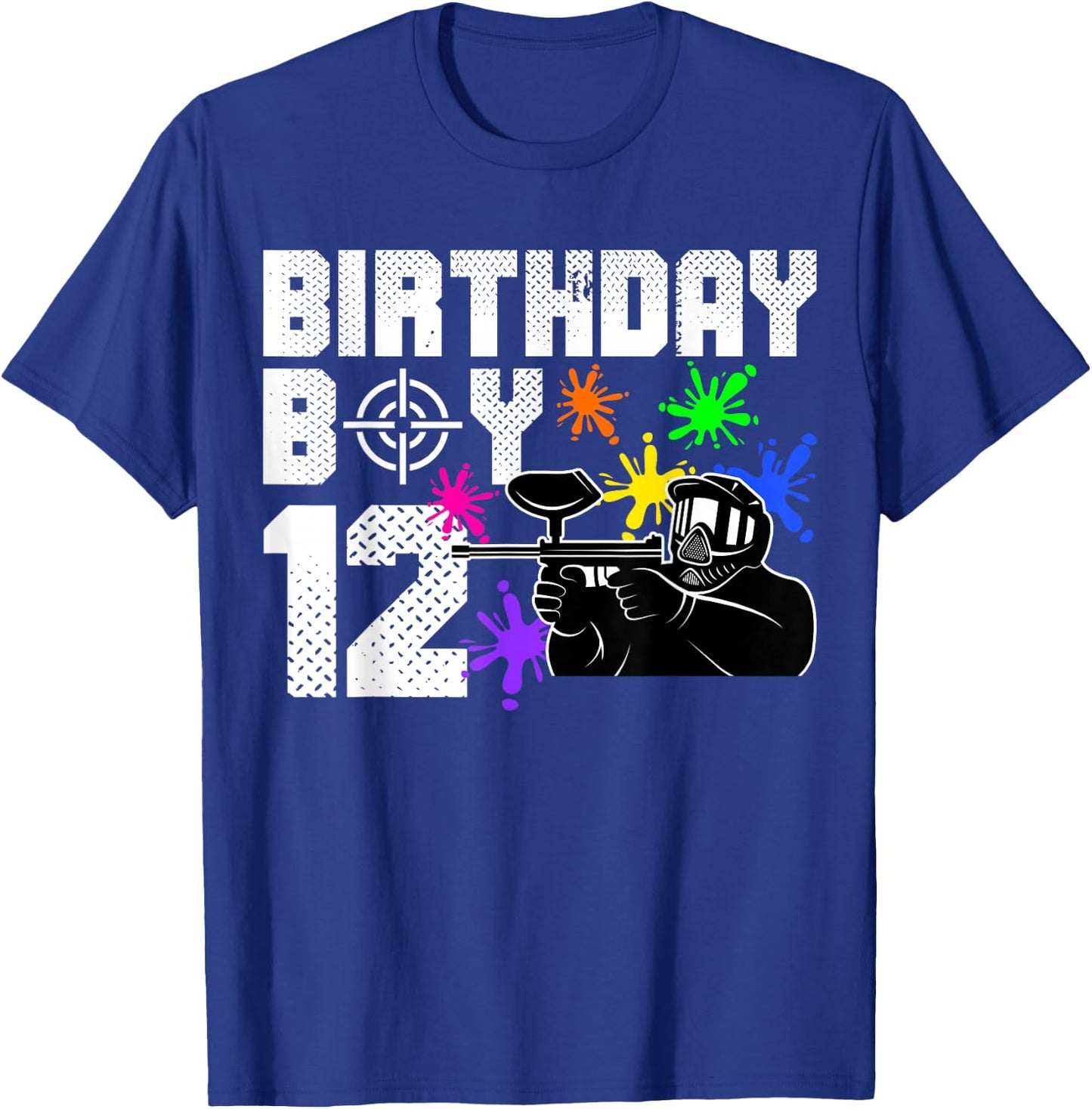 12th Birthday Paintball Outdoor Sport 12 Year Old Funny T-Shirt - T-Shirt | Royal