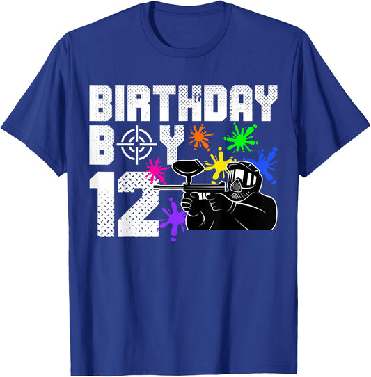 12th Birthday Paintball Outdoor Sport 12 Year Old Funny T-Shirt - T-Shirt | Royal