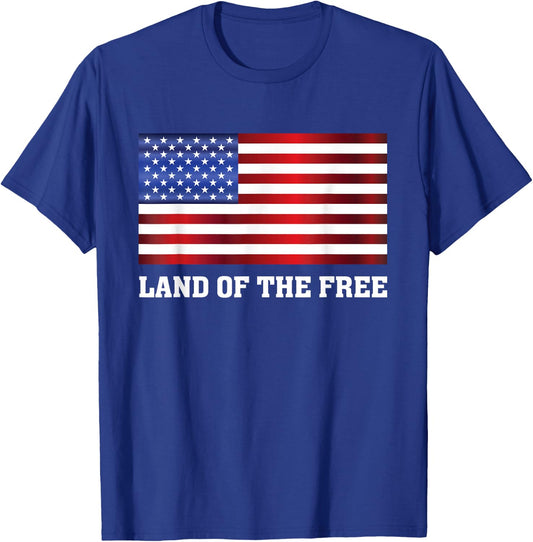 American Flag Land of the free - USA - America Pride T-Shirt - T-Shirt | Royal