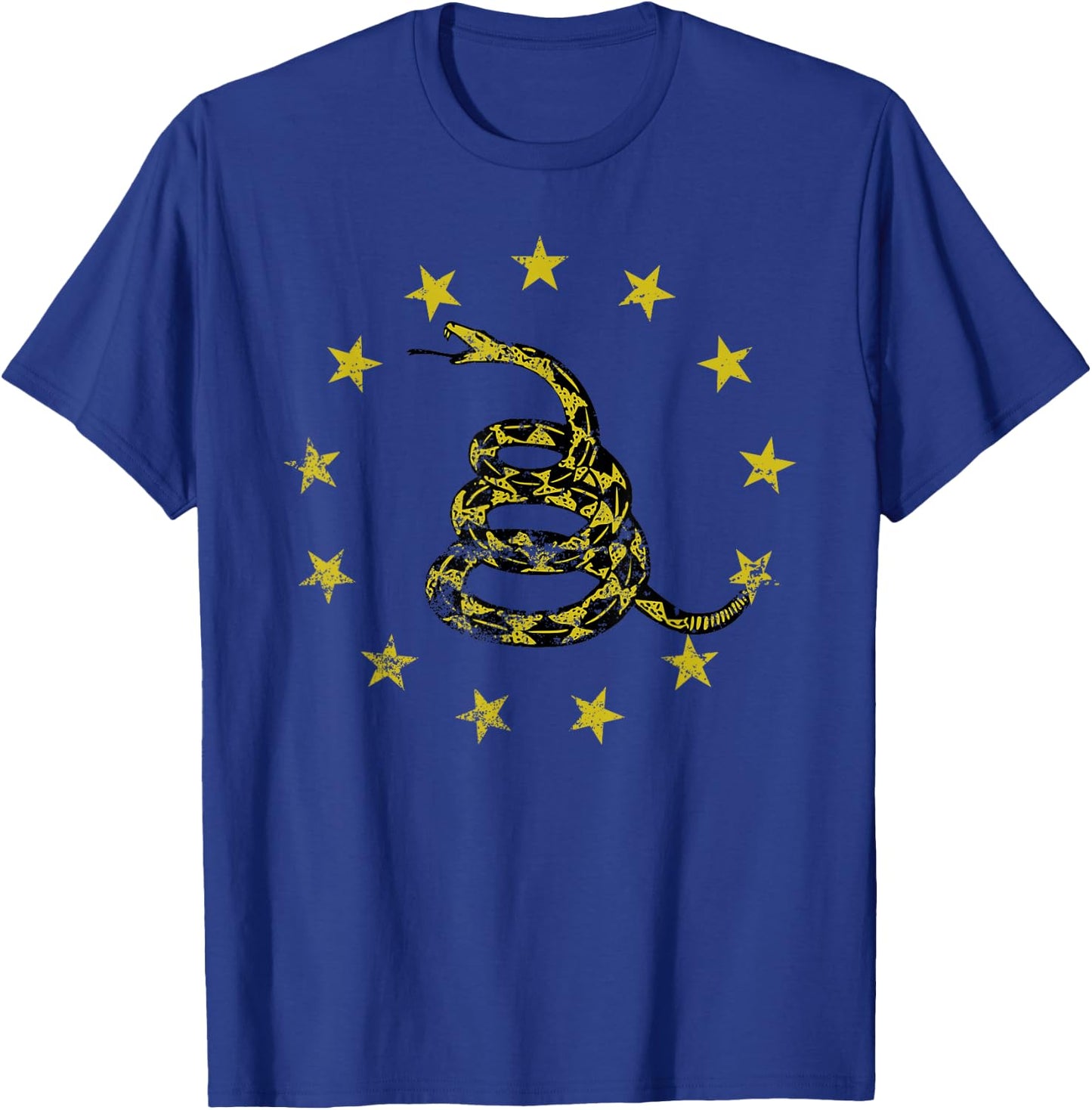 Gadsden Flag, Snake Symbol, Betsy Ross Flag, Patriotic Men T-Shirt - T-Shirt | Royal
