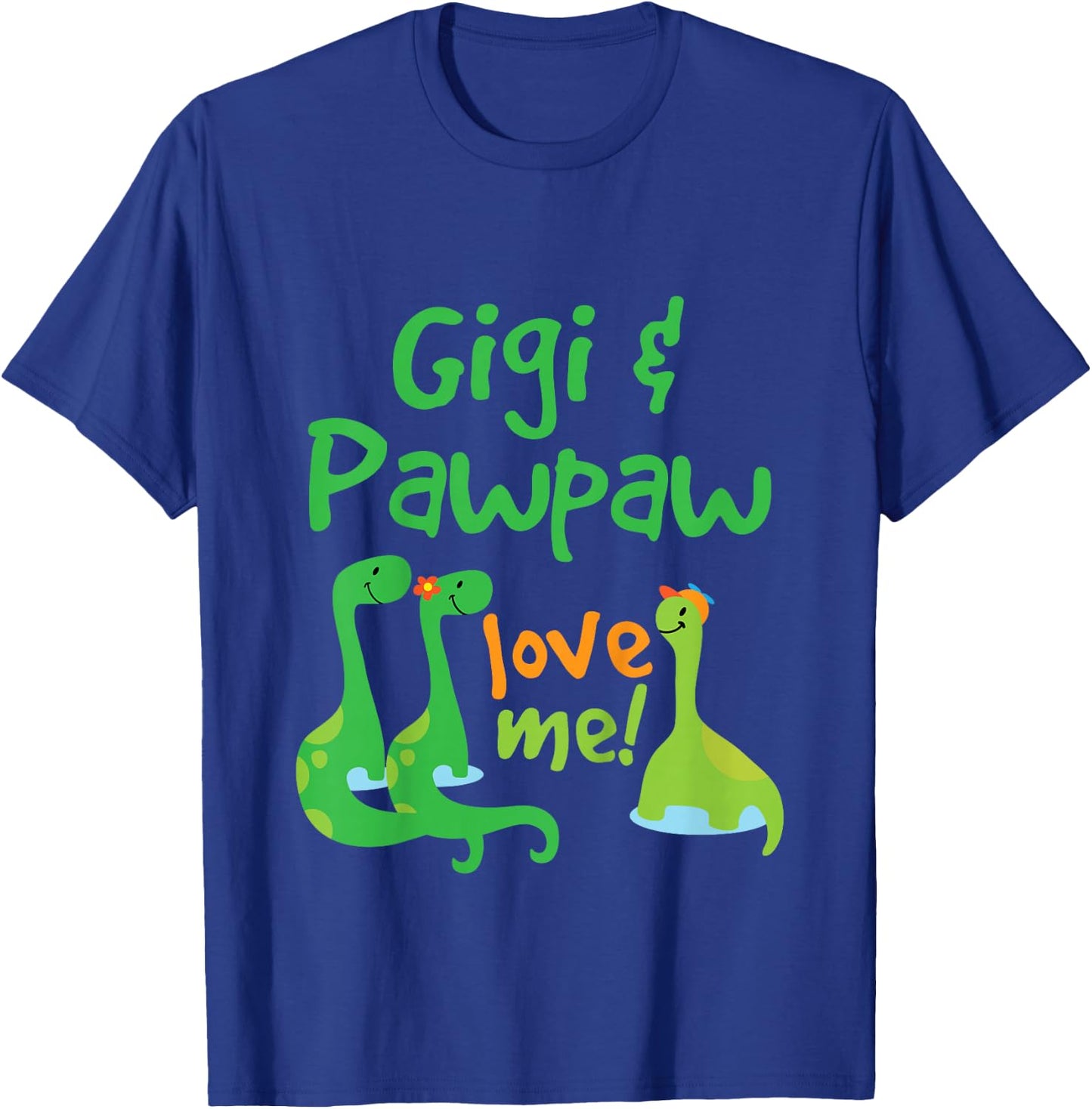 Kids Gigi and Pawpaw Love Me Grandson Dinosaur T-Shirt - T-Shirt | Royal