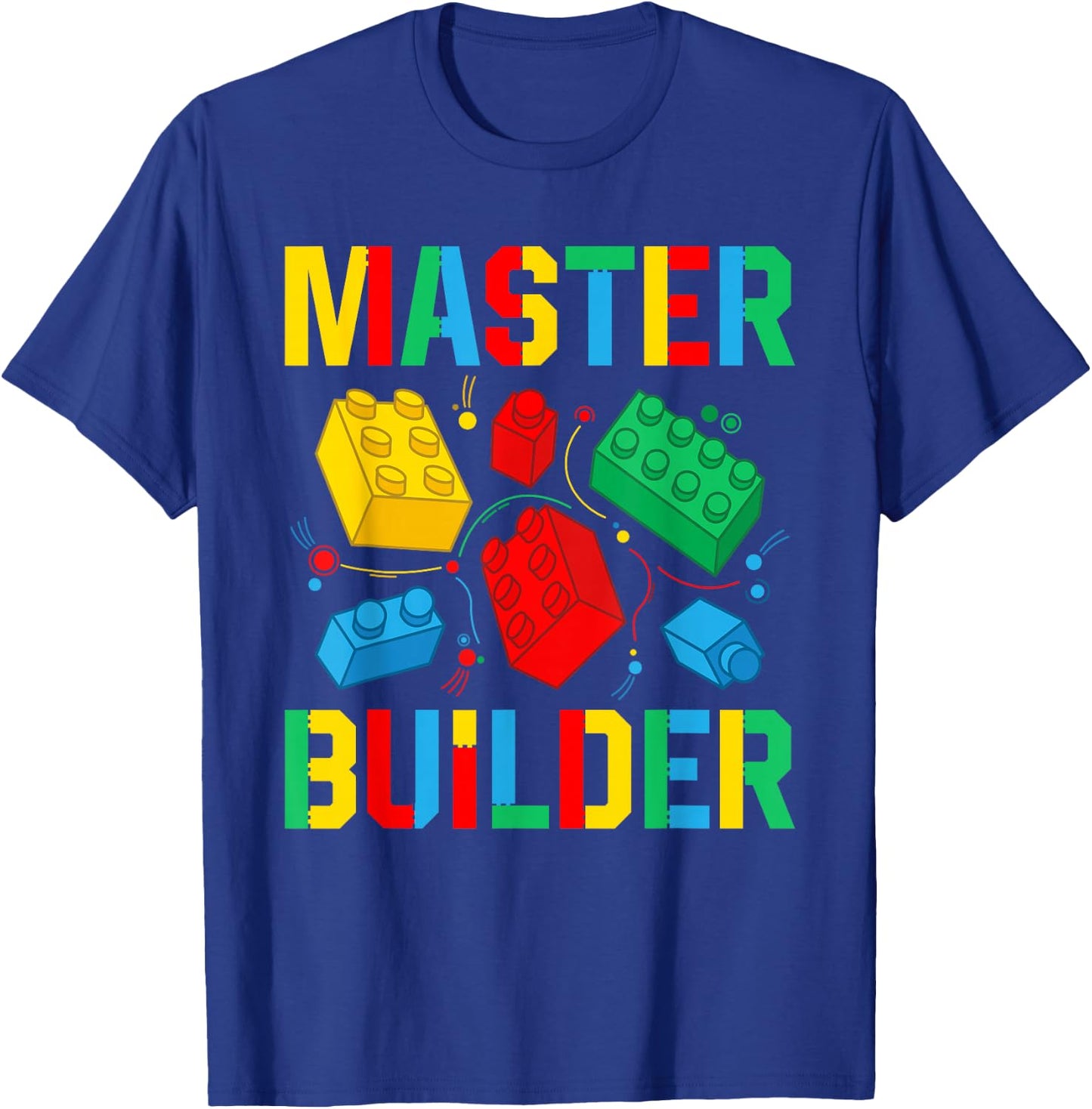 Master Builder Kids Building Blocks Brick Toy Master Builder Small T-Shirt - T-Shirt | Royal