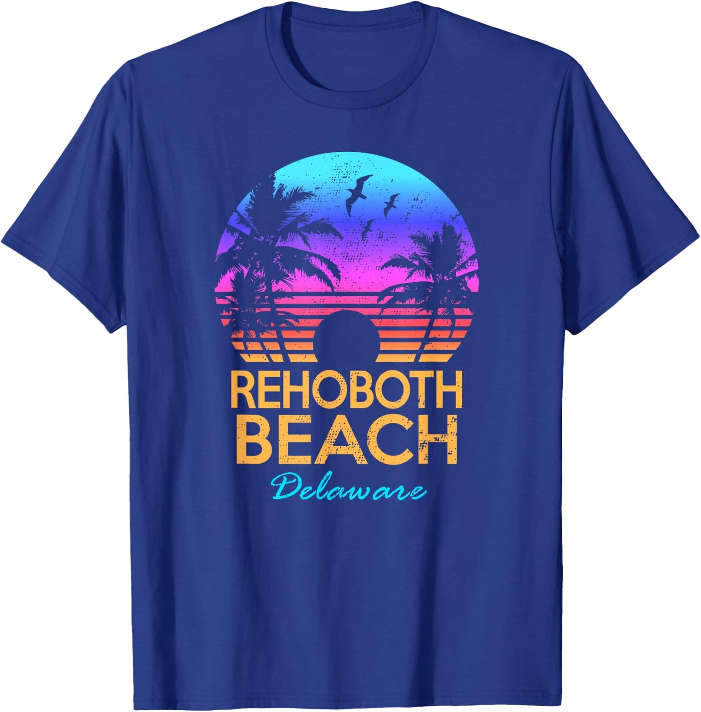 Rehoboth Beach Delaware Summer Vacation Retro Vintage Sunset Men Women Kids T-Shirt - T-Shirt | Royal