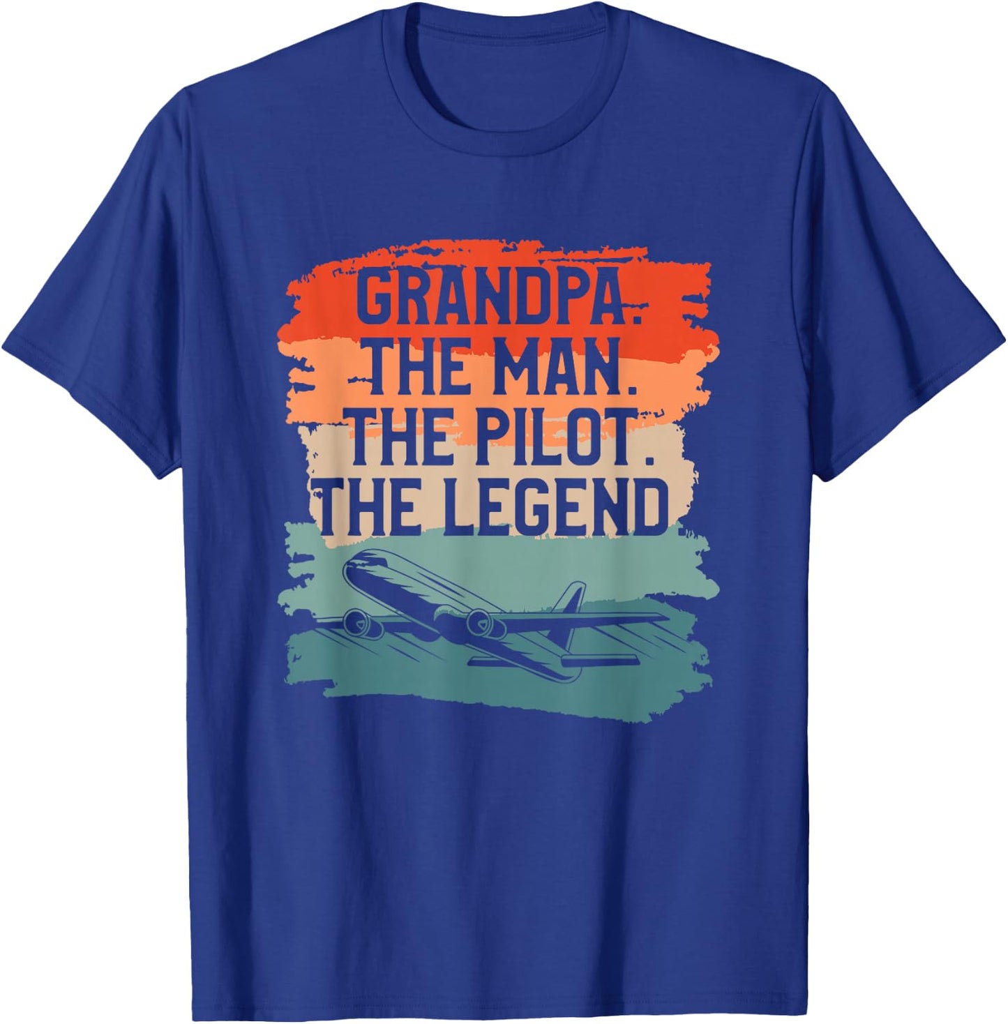 Grandpa The Man The Pilot The Legend Aviation Aviator T-Shirt - T-Shirt | Royal