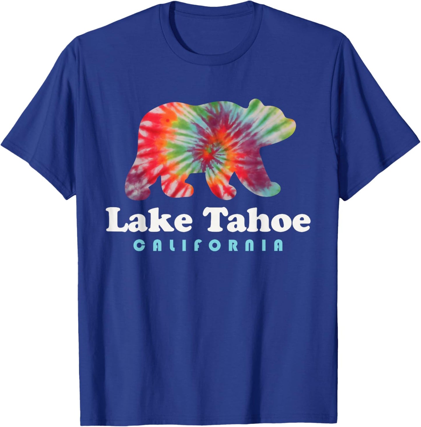 Lake Tahoe California Bear Tie Dye Hippie CA T-Shirt - T-Shirt | Royal