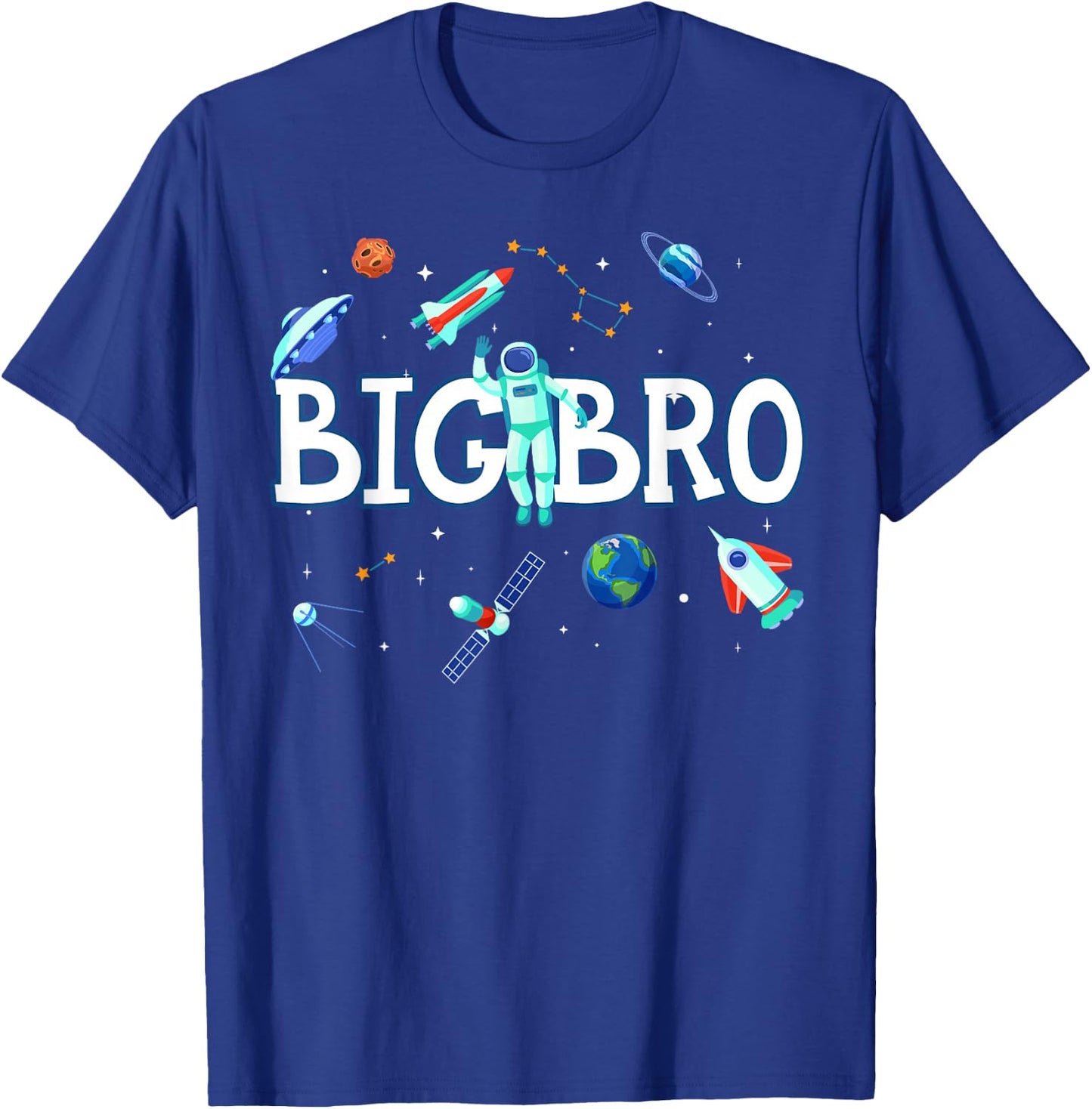 Big Brother Astronaut Space Family Matching Birthday Party T-Shirt - T-Shirt | Royal