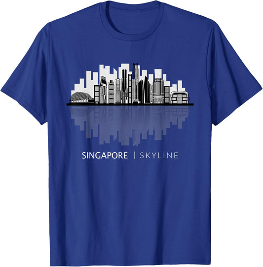 Singapore Skyline Art I Southeast Asia T-Shirt - T-Shirt | Royal