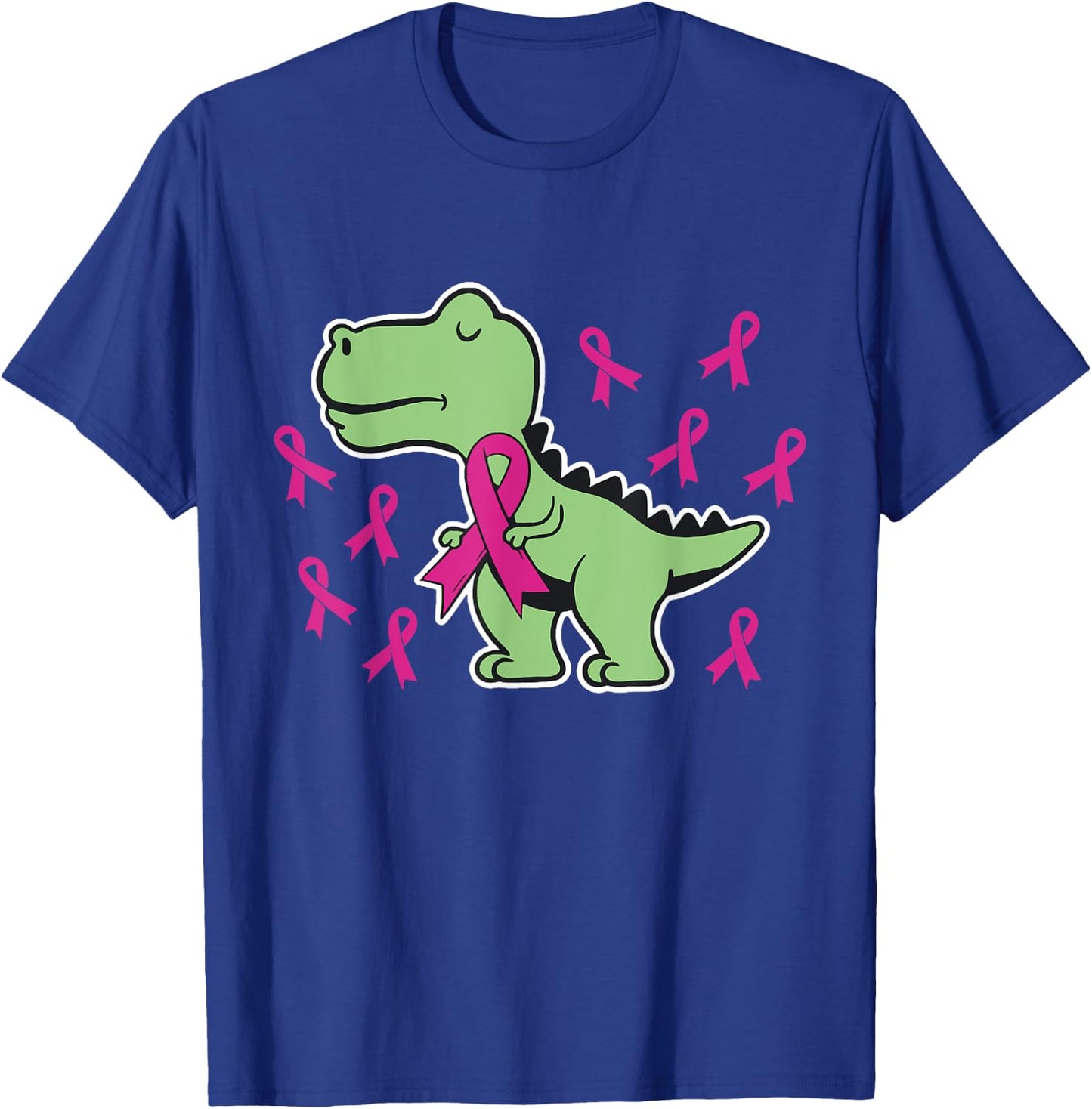 Pink Ribbon T-Rex Kids Breast Cancer Awareness Boys Toddler T-Shirt - T-Shirt | Royal