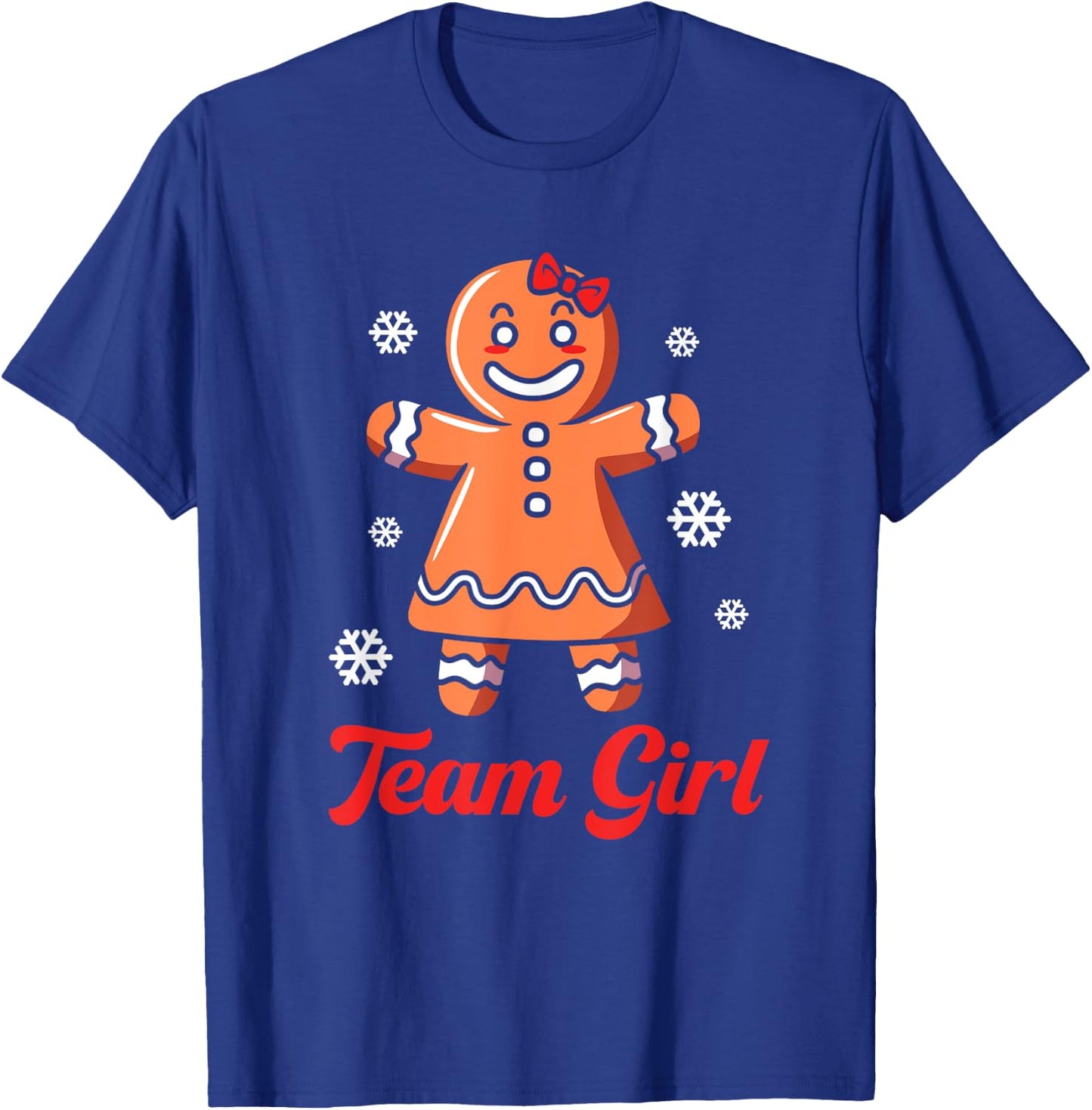 Christmas Gingerbread Team Girl Gender Reveal T-Shirt - T-Shirt | Royal