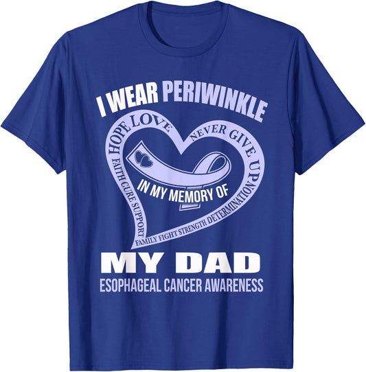 In my memory of my dad ESOPHAGEAL CANCER AWARENESS T-Shirt - T-Shirt | Royal