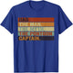 Pontoon Boat Captain Dad Funny Sailing & Boating Lake Daddy T-Shirt - T-Shirt | Royal