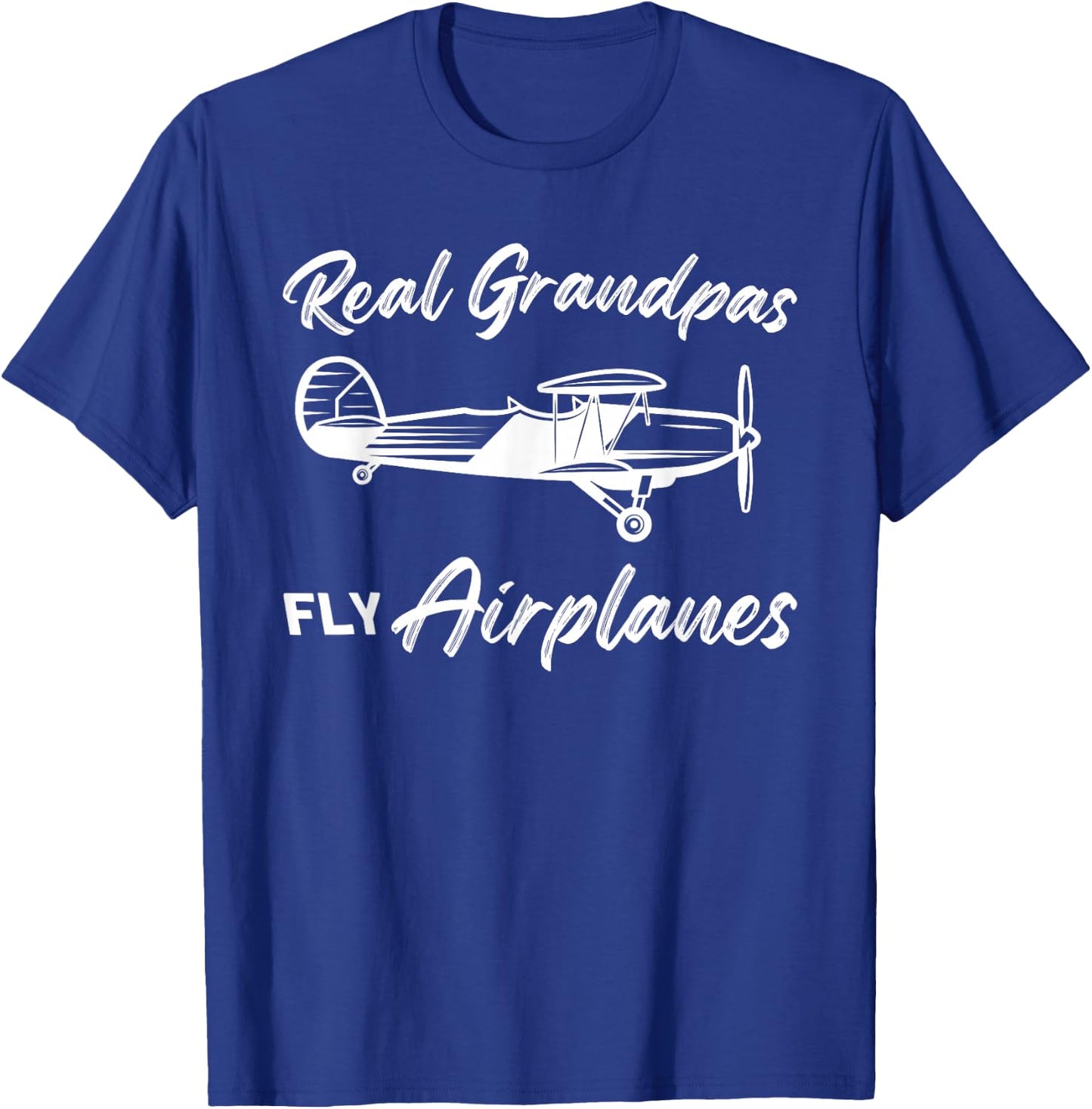 Real grandpas fly airplanes Pilot T-Shirt - T-Shirt | Royal