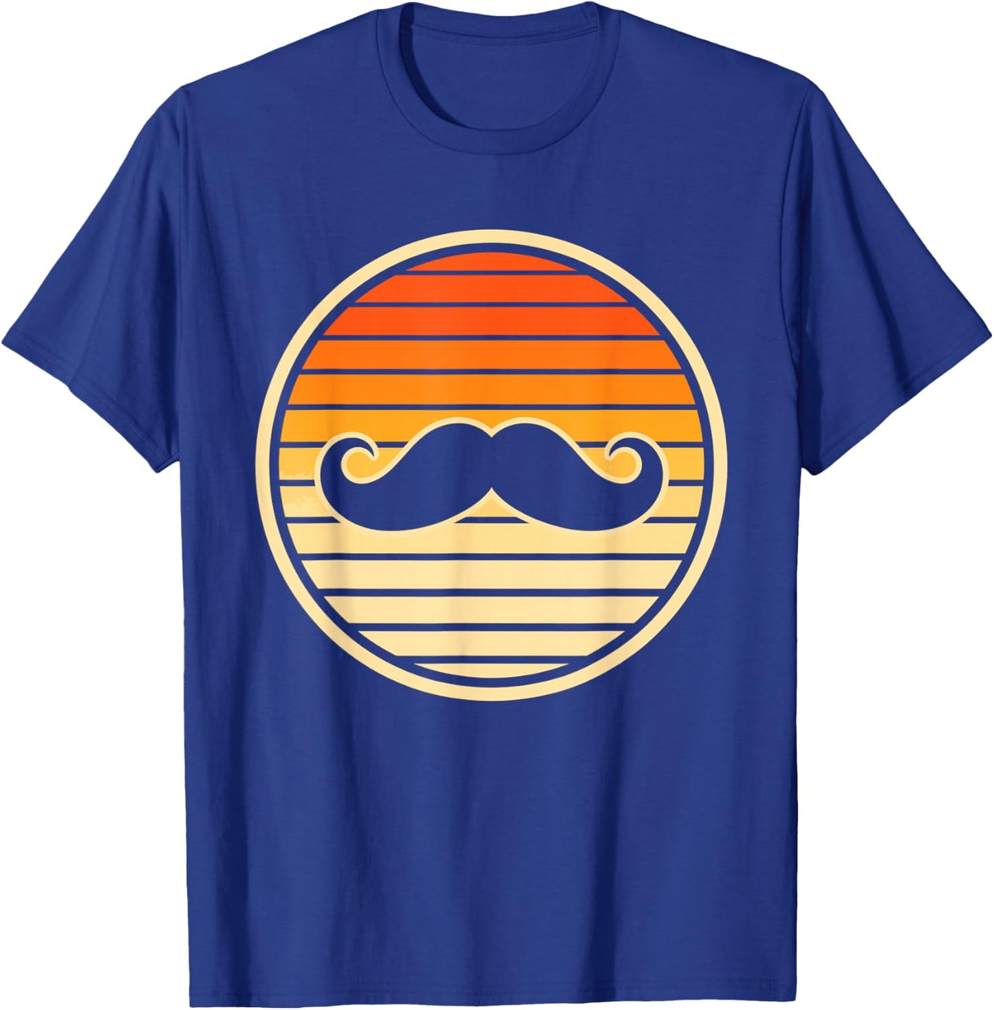 Retro Mustache Vintage Barber Moustache Beard Design T-Shirt - T-Shirt | Royal
