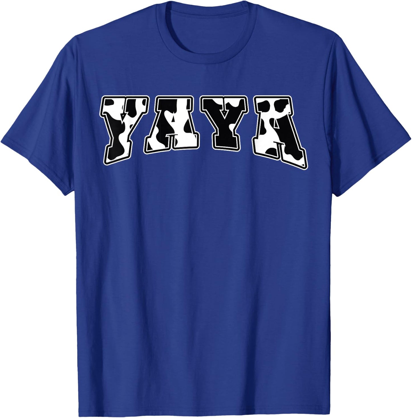 YaYa Cow Print Cow Pattern Cute Mother Grandma Matching T-Shirt - T-Shirt | Royal