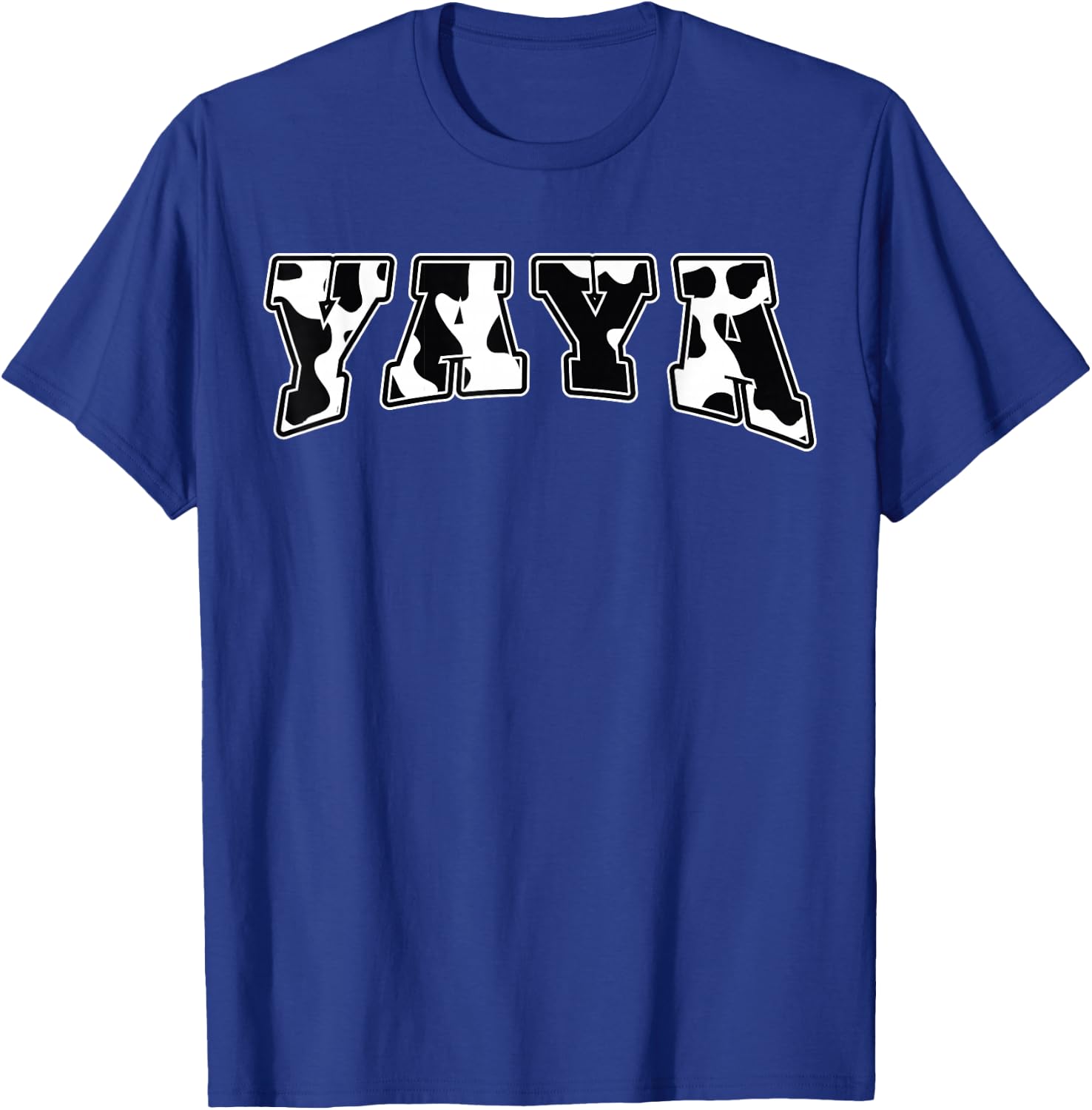 YaYa Cow Print Cow Pattern Cute Mother Grandma Matching T-Shirt - T-Shirt | Royal