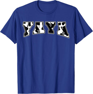YaYa Cow Print Cow Pattern Cute Mother Grandma Matching T-Shirt - T-Shirt | Royal