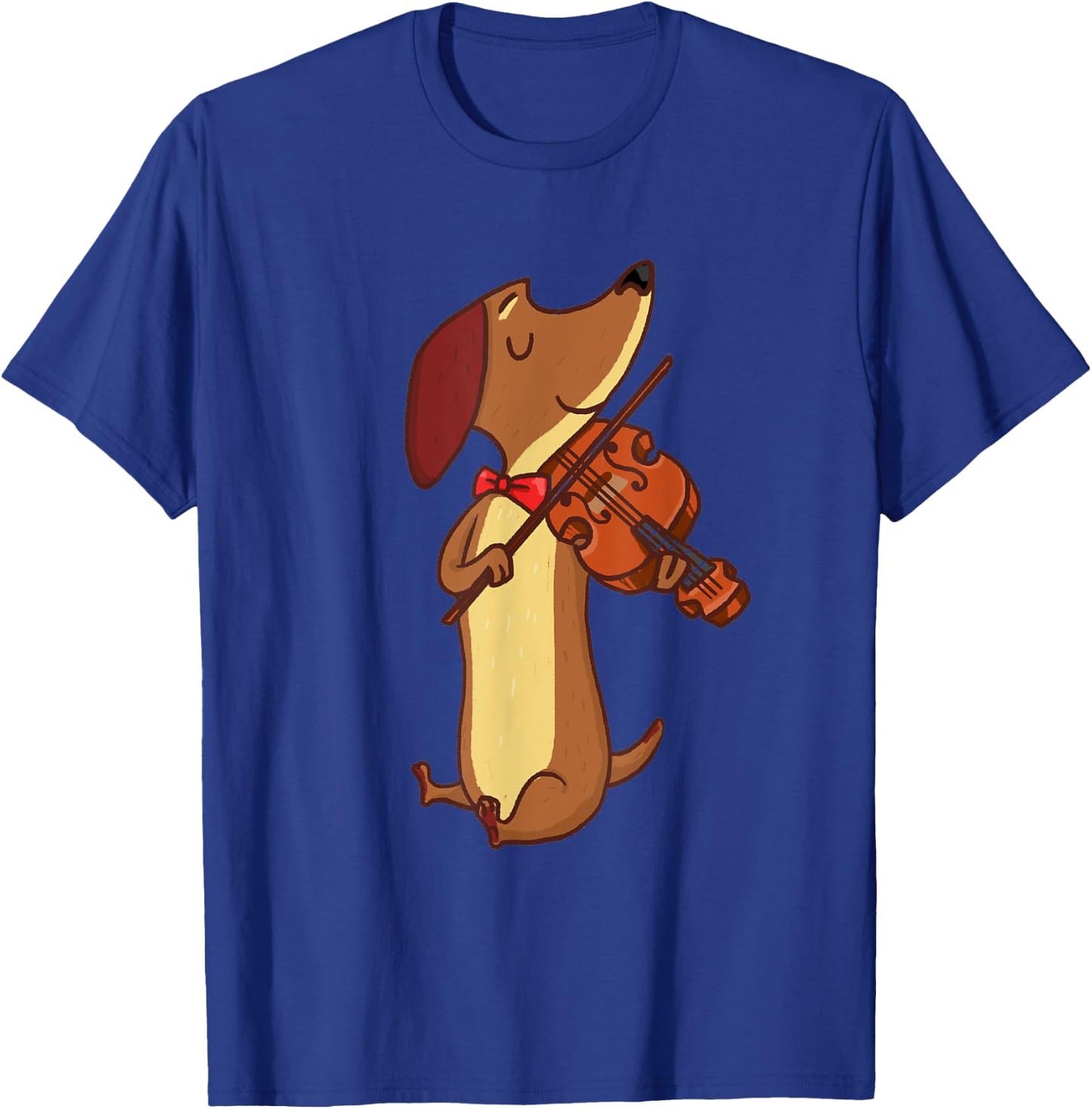 Dachshund Wiener Dog Playing Violin Cute Funny Violinist Women Girls Kids T-Shirt - T-Shirt | Royal