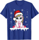 Cute Christmas Shirt Girls Women Santa Unicorn Christmas T-Shirt - T-Shirt | Royal