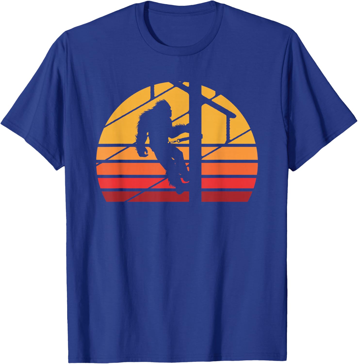 Retro Bigfoot Lineman Electrician Sasquatch Lineworker T-Shirt - T-Shirt | Royal