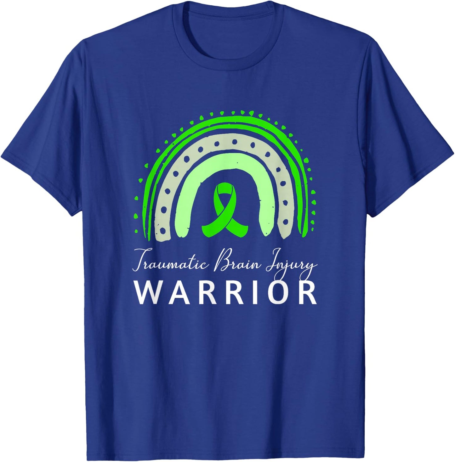 Traumatic Brain Injury Warrior / Green Ribbon TBI Support T-Shirt - T-Shirt | Royal