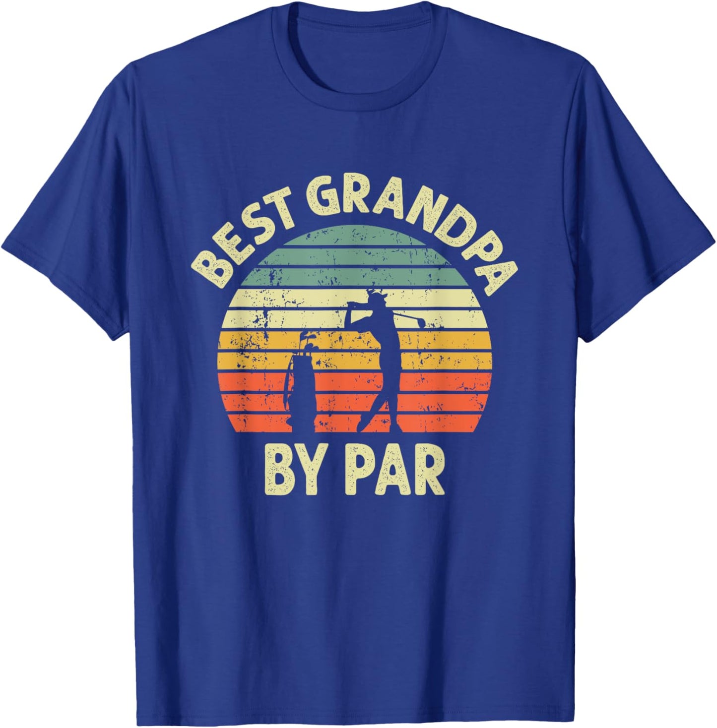 Best Grandpa By Par Golf Golfer Golfing Grandfather Design T-Shirt - T-Shirt | Royal