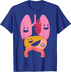 Human Anatomy Lung Human Organs Body Structures Doctor Nurse T-Shirt - T-Shirt | Royal