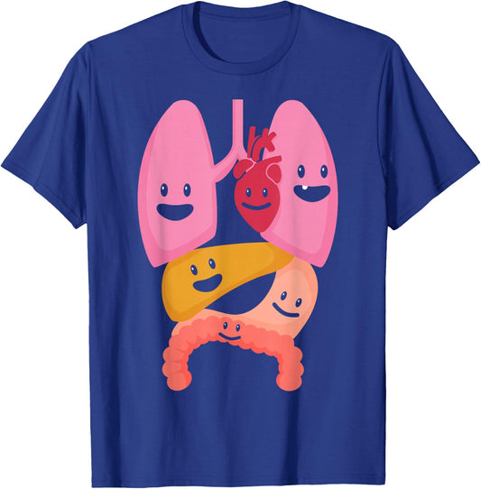 Human Anatomy Lung Human Organs Body Structures Doctor Nurse T-Shirt - T-Shirt | Royal